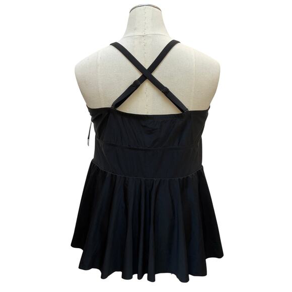 NWT Torrid Wireless Long Lattice Skirted Swim Suit Size 5X Black - Picture 2 of 4